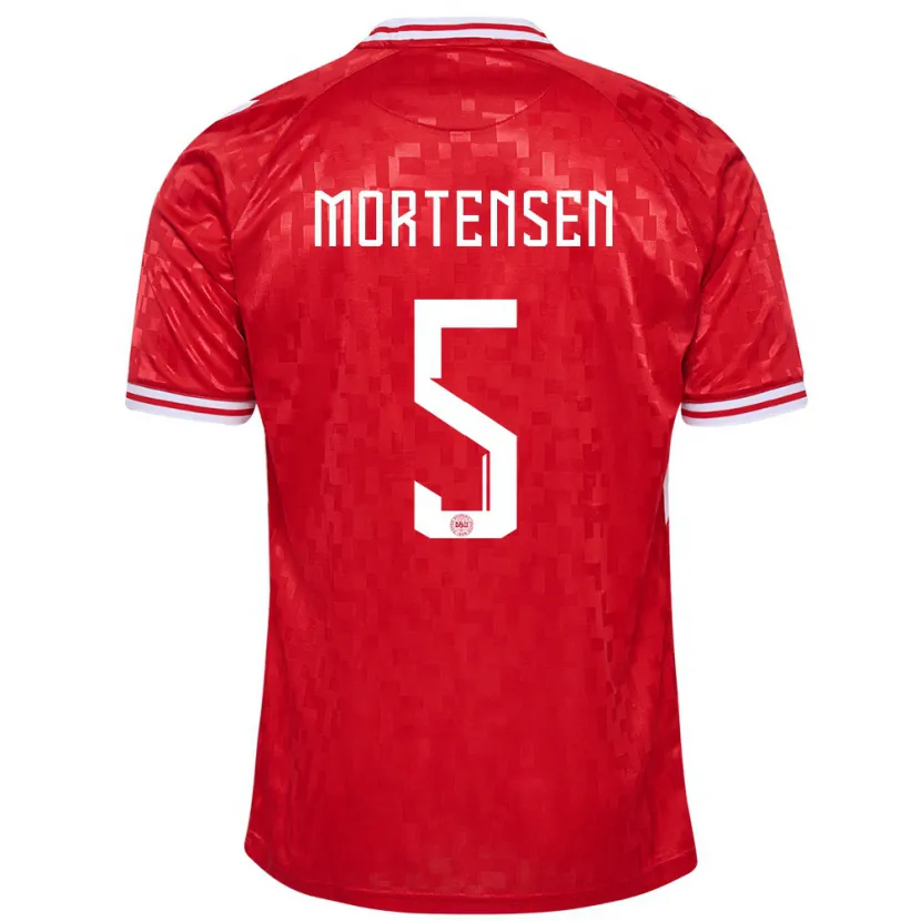 Danxen Kid Denmark Gustav Mortensen #5 Red Home Jersey 24-26 T-Shirt