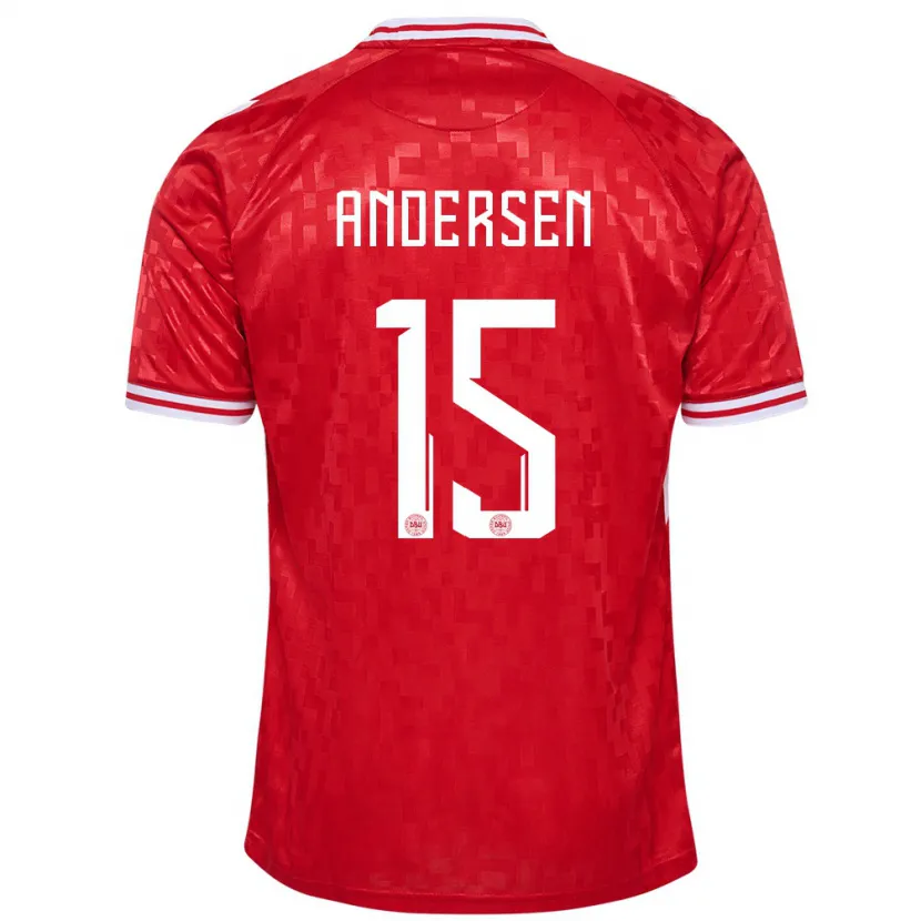 Danxen Kid Denmark Jacob Andersen #15 Red Home Jersey 24-26 T-Shirt