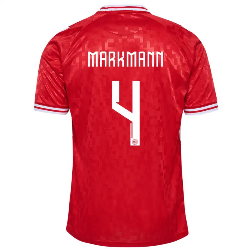 Danxen Kid Denmark Noah Markmann #4 Red Home Jersey 24-26 T-Shirt