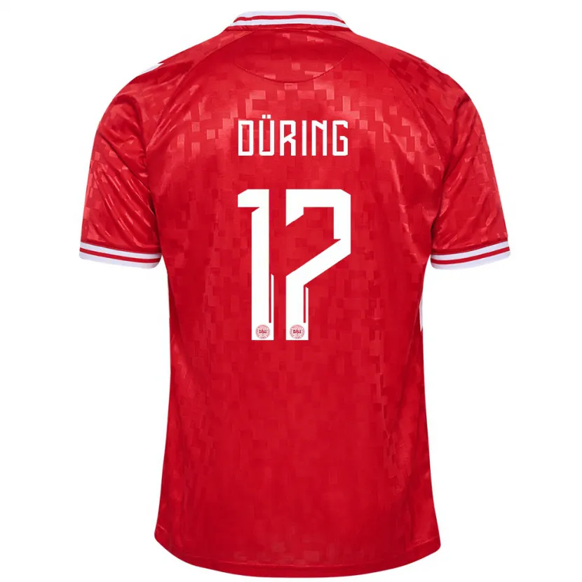 Danxen Kid Denmark Rasmus Düring #17 Red Home Jersey 24-26 T-Shirt