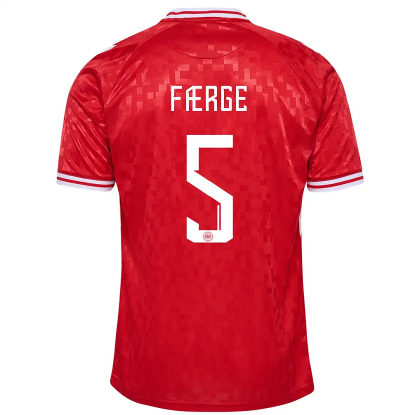 Danxen Kid Denmark Emma Færge #5 Red Home Jersey 24-26 T-Shirt