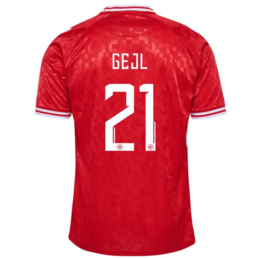 Danxen Kid Denmark Mille Gejl #21 Red Home Jersey 24-26 T-Shirt