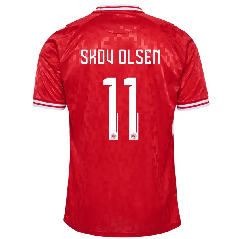 Danxen Kid Denmark Andreas Skov Olsen #11 Red Home Jersey 24-26 T-Shirt