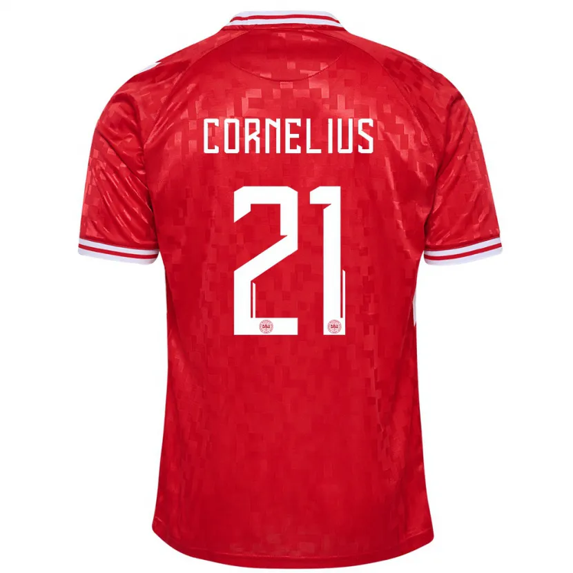 Danxen Kid Denmark Andreas Cornelius #21 Red Home Jersey 24-26 T-Shirt