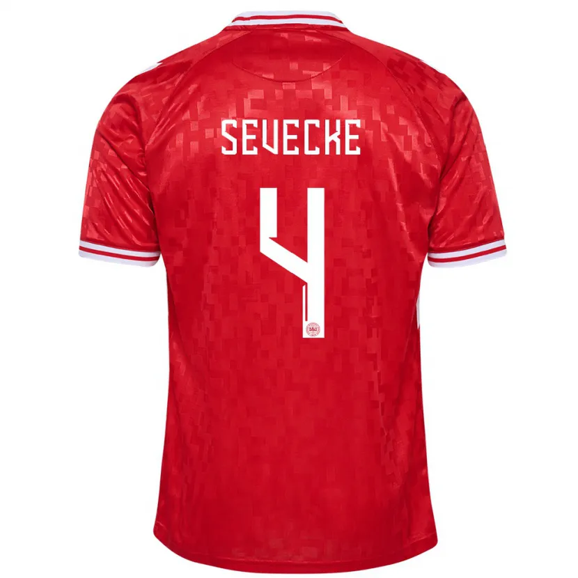 Danxen Kid Denmark Rikke Sevecke #4 Red Home Jersey 24-26 T-Shirt