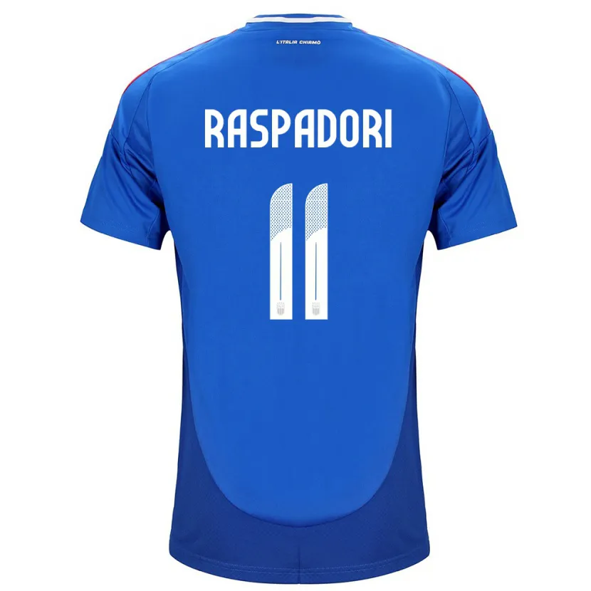 Danxen Kid Italy Giacomo Raspadori #11 Blue Home Jersey 24-26 T-Shirt