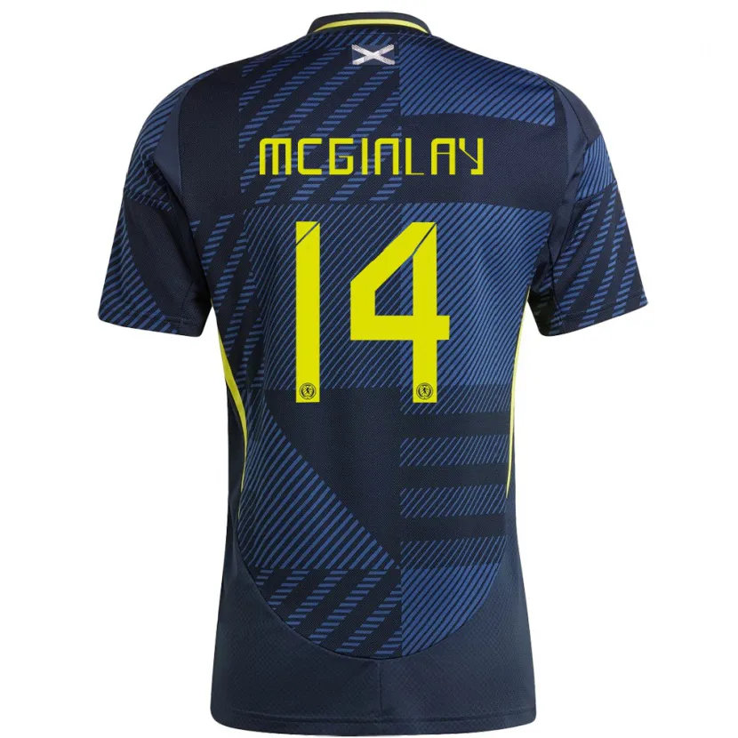 Danxen Kid Scotland Aiden Mcginlay #14 Dark Blue Home Jersey 24-26 T-Shirt