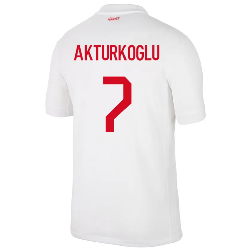 Danxen Kid Turkey Kerem Aktürkoğlu #7 White Home Jersey 24-26 T-Shirt