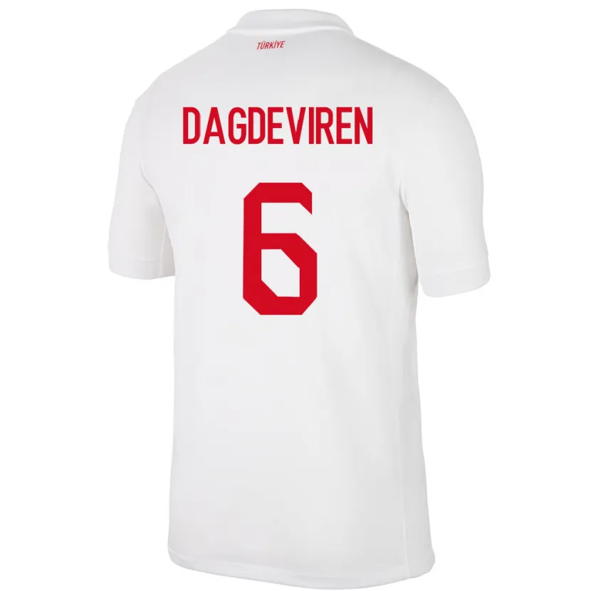 Danxen Kid Turkey Diren Dağdeviren #6 White Home Jersey 24-26 T-Shirt