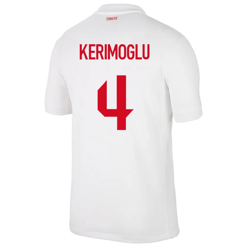 Danxen Kid Turkey Zeynap Kerimoğlu #4 White Home Jersey 24-26 T-Shirt