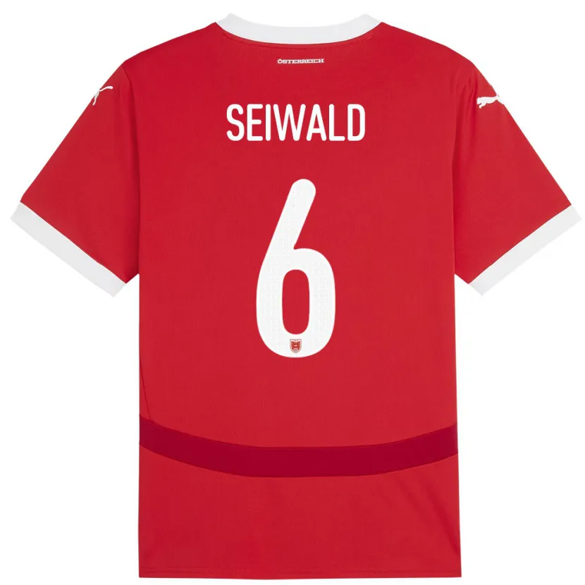 Danxen Kid Austria Nicolas Seiwald #6 Red Home Jersey 24-26 T-Shirt