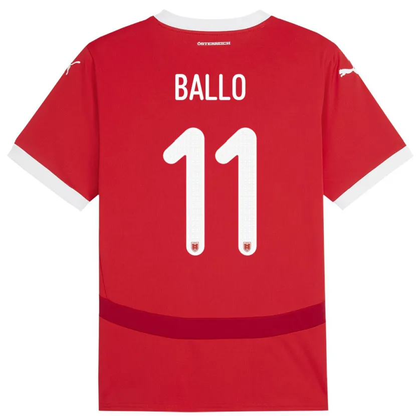 Danxen Kid Austria Thierno Ballo #11 Red Home Jersey 24-26 T-Shirt