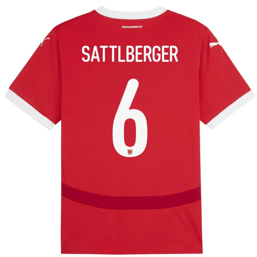 Danxen Kid Austria Nikolas Sattlberger #6 Red Home Jersey 24-26 T-Shirt