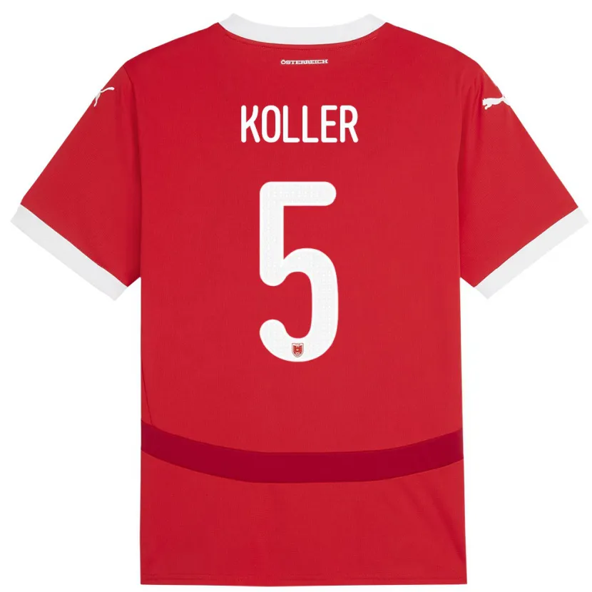 Danxen Kid Austria Paul Koller #5 Red Home Jersey 24-26 T-Shirt