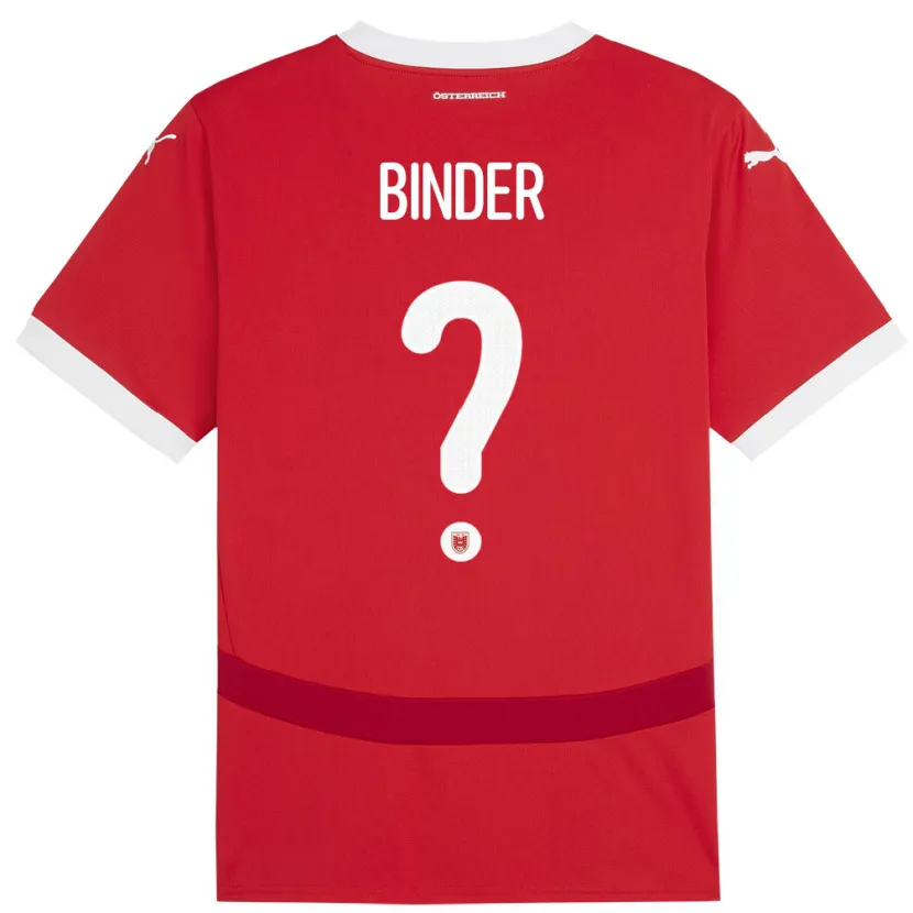 Danxen Kid Austria Nicolas Binder #0 Red Home Jersey 24-26 T-Shirt