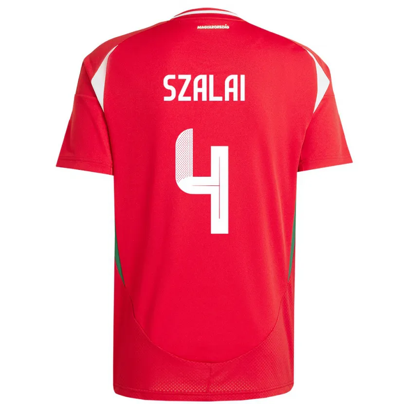 Danxen Kid Hungary Attila Szalai #4 Red Home Jersey 24-26 T-Shirt