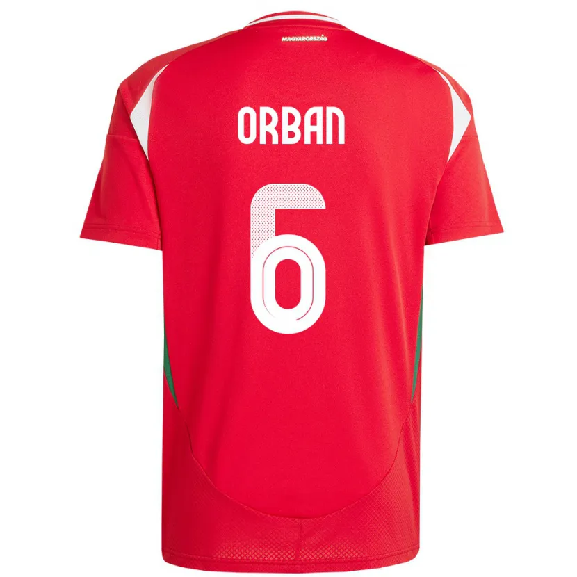 Danxen Kid Hungary Willi Orbán #6 Red Home Jersey 24-26 T-Shirt