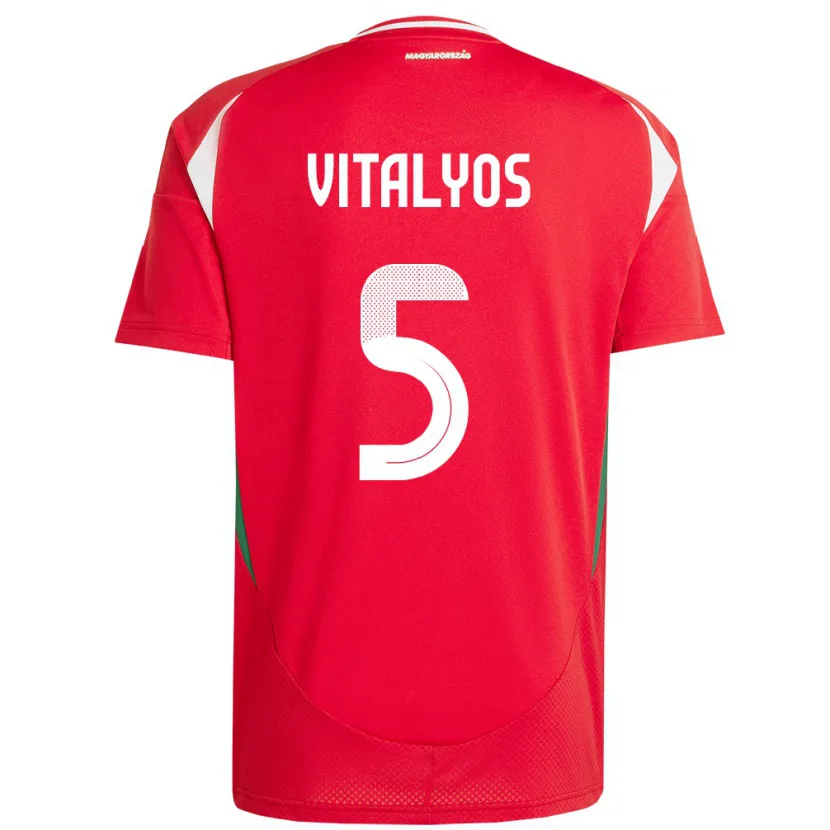 Danxen Kid Hungary Viktor Vitályos #5 Red Home Jersey 24-26 T-Shirt