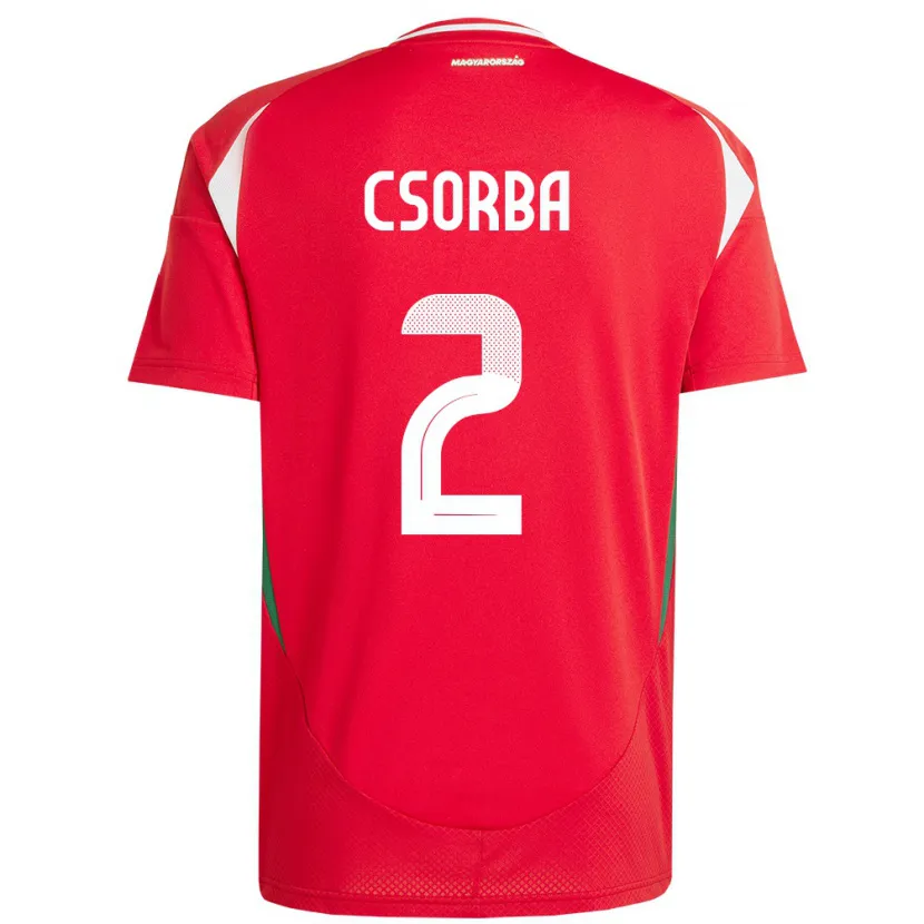 Danxen Kid Hungary Dominik Csorba #2 Red Home Jersey 24-26 T-Shirt