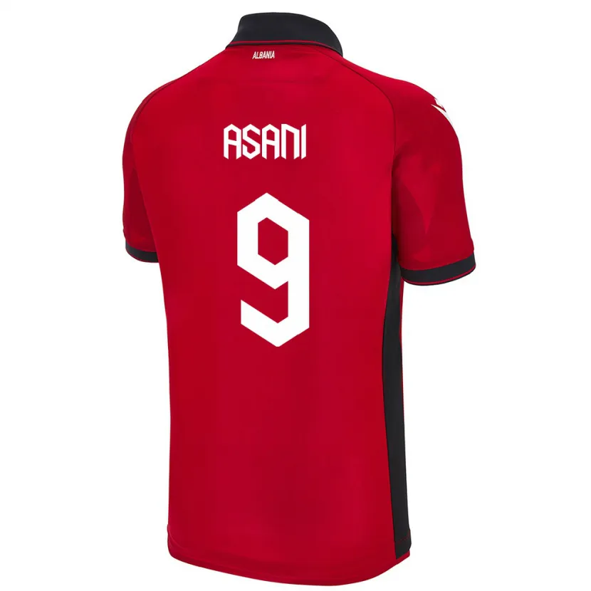 Danxen Kid Albania Jasir Asani #9 Red Home Jersey 24-26 T-Shirt