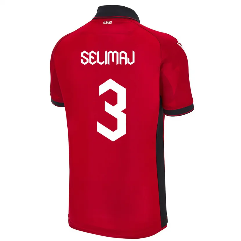 Danxen Kid Albania Ermis Selimaj #3 Red Home Jersey 24-26 T-Shirt