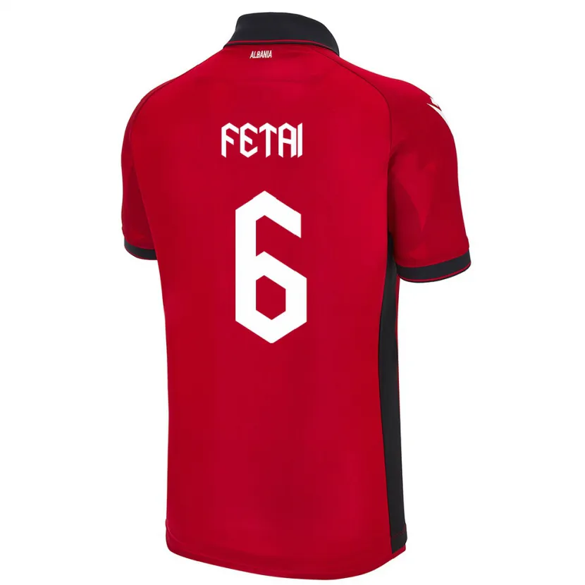 Danxen Kid Albania Feta Fetai #6 Red Home Jersey 24-26 T-Shirt