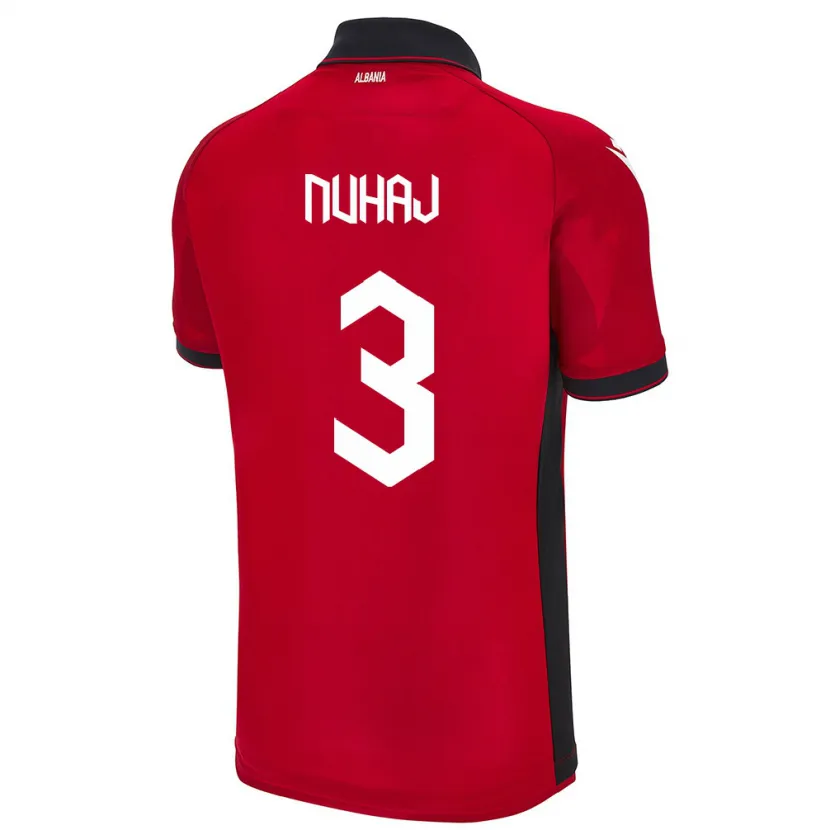 Danxen Kid Albania Fabjano Nuhaj #3 Red Home Jersey 24-26 T-Shirt