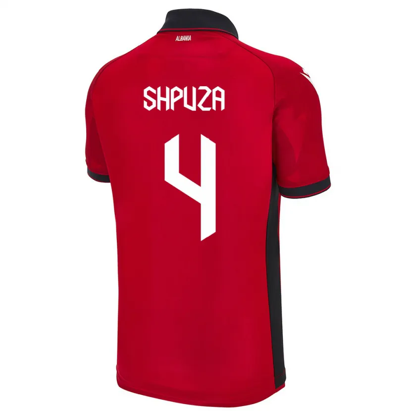 Danxen Kid Albania Kleo Shpuza #4 Red Home Jersey 24-26 T-Shirt