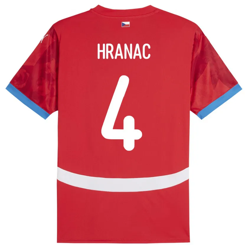 Danxen Kid Czech Republic Robin Hranac #4 Red Home Jersey 24-26 T-Shirt