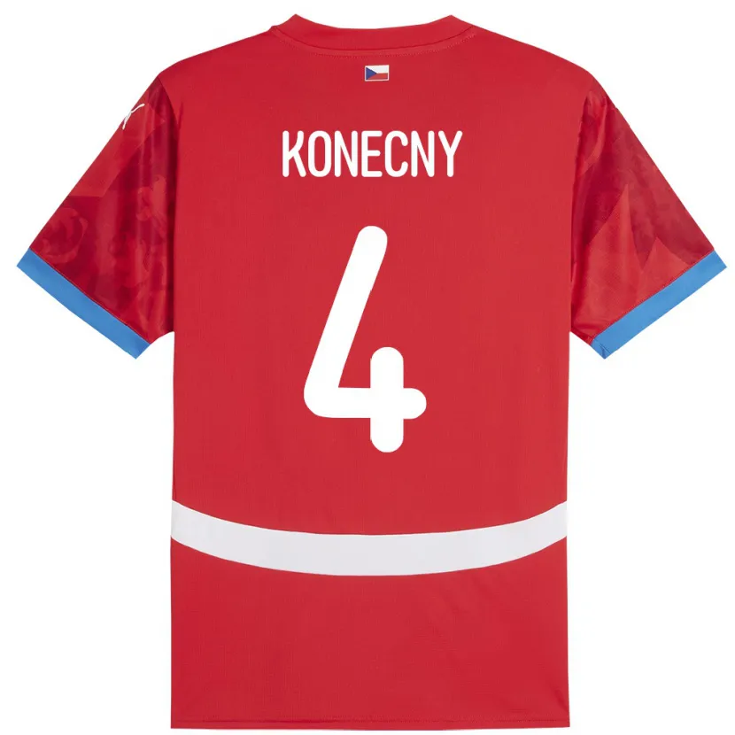 Danxen Kid Czech Republic Mikulas Konecny #4 Red Home Jersey 24-26 T-Shirt