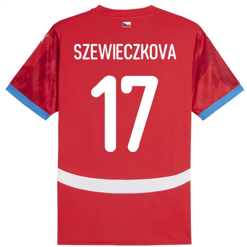 Danxen Kid Czech Republic Tereza Szewieczková #17 Red Home Jersey 24-26 T-Shirt