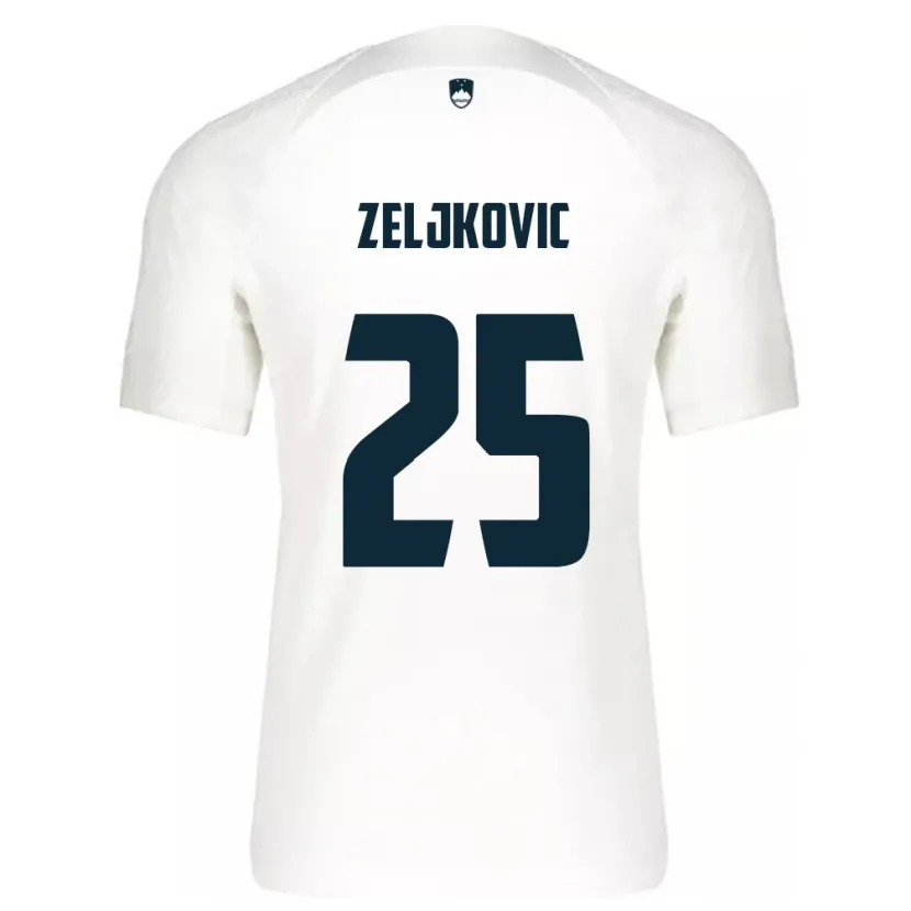 Danxen Kid Slovenia Adrian Zeljkovic #25 White Home Jersey 24-26 T-Shirt