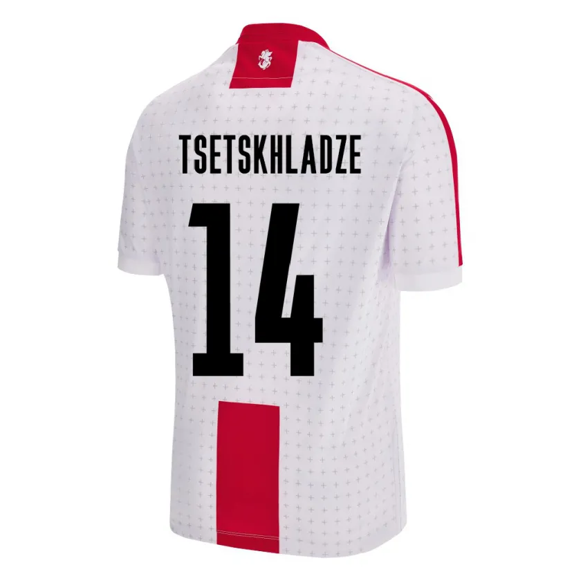 Danxen Kid Georgia Nikoloz Tsetskhladze #14 White Home Jersey 24-26 T-Shirt