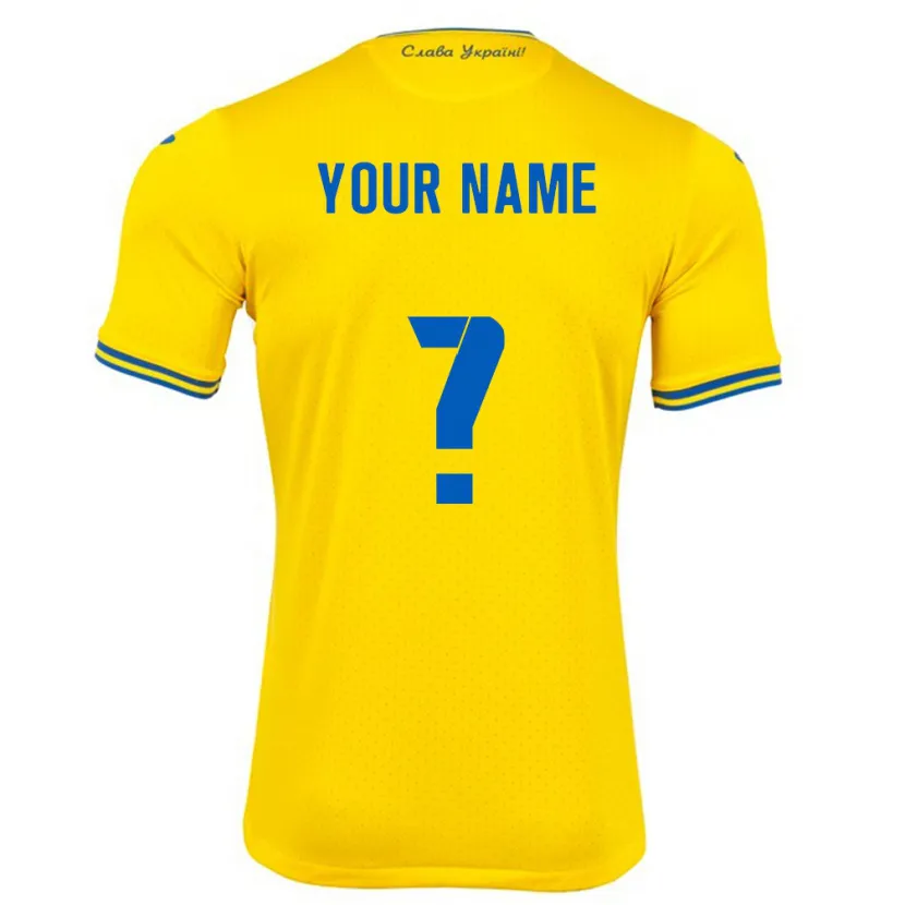 Danxen Kid Ukraine Your Name #0 Yellow Home Jersey 24-26 T-Shirt