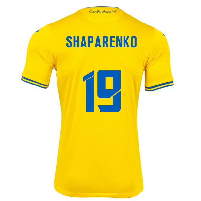 Danxen Kid Ukraine Mykola Shaparenko #19 Yellow Home Jersey 24-26 T-Shirt