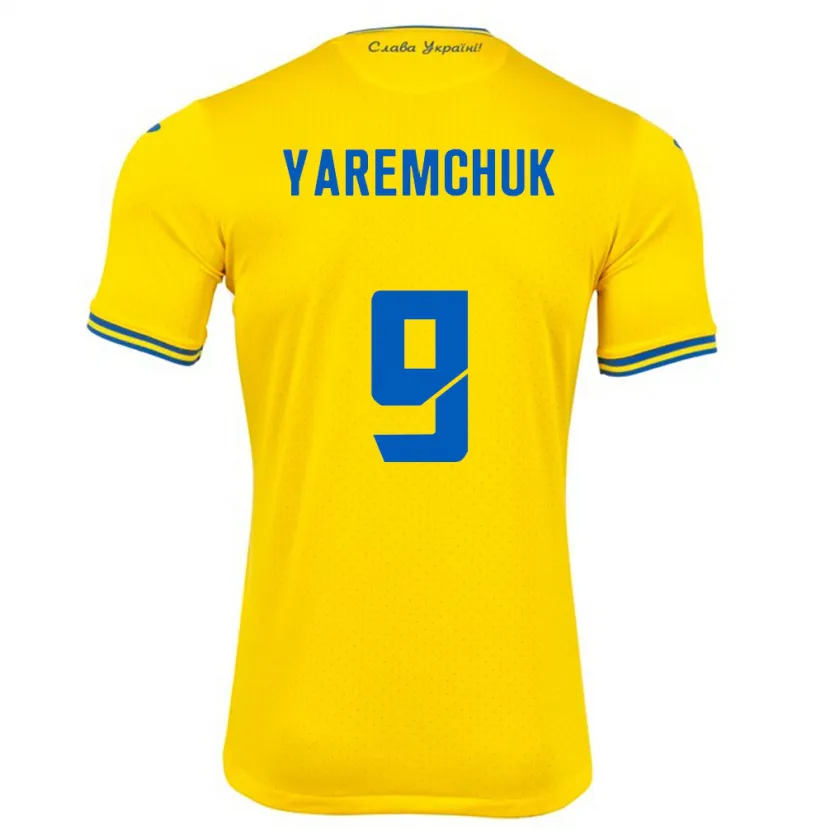 Danxen Kid Ukraine Roman Yaremchuk #9 Yellow Home Jersey 24-26 T-Shirt