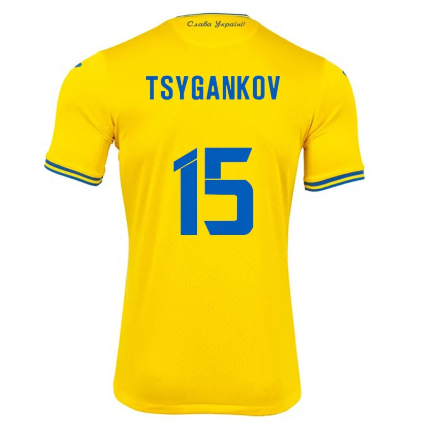 Danxen Kid Ukraine Viktor Tsygankov #15 Yellow Home Jersey 24-26 T-Shirt