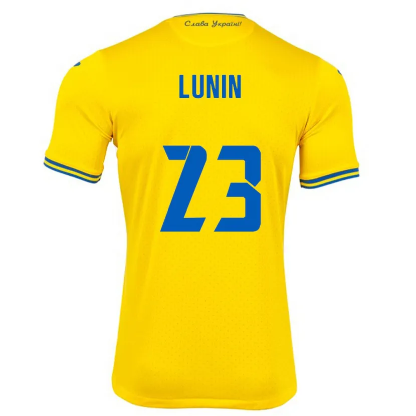 Danxen Kid Ukraine Andriy Lunin #23 Yellow Home Jersey 24-26 T-Shirt