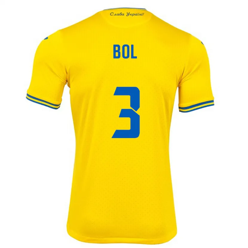 Danxen Kid Ukraine Anton Bol #3 Yellow Home Jersey 24-26 T-Shirt