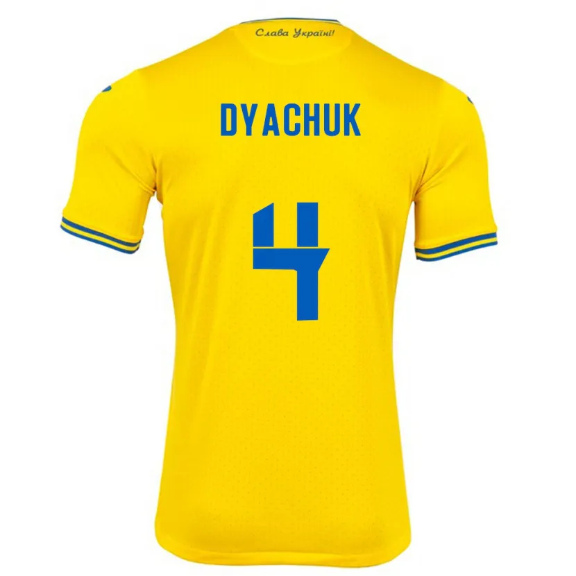 Danxen Kid Ukraine Maksym Dyachuk #4 Yellow Home Jersey 24-26 T-Shirt