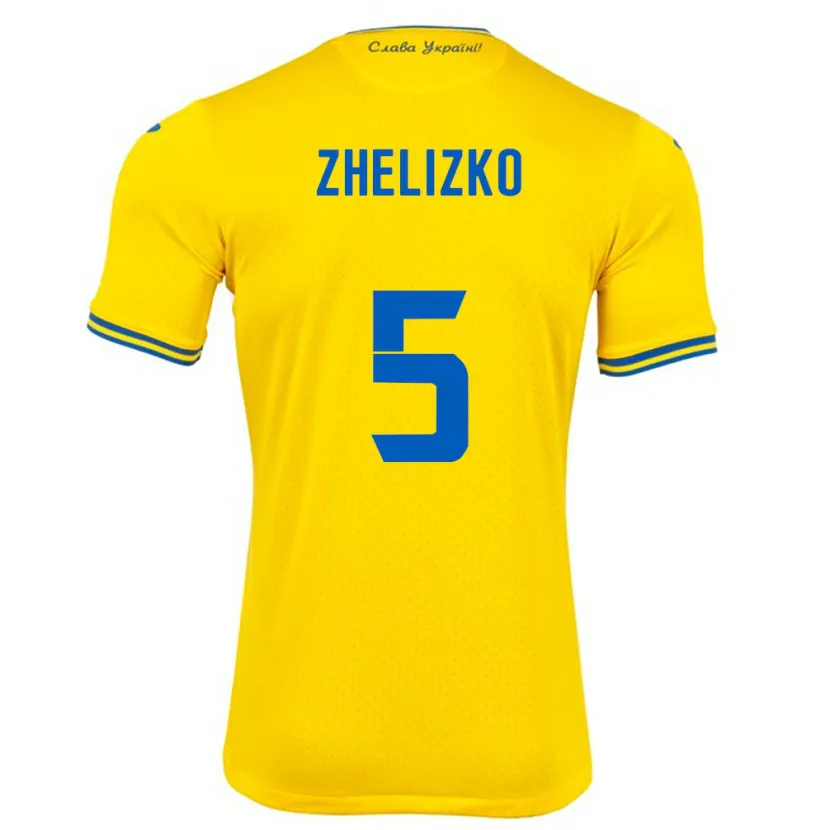 Danxen Kid Ukraine Ivan Zhelizko #5 Yellow Home Jersey 24-26 T-Shirt