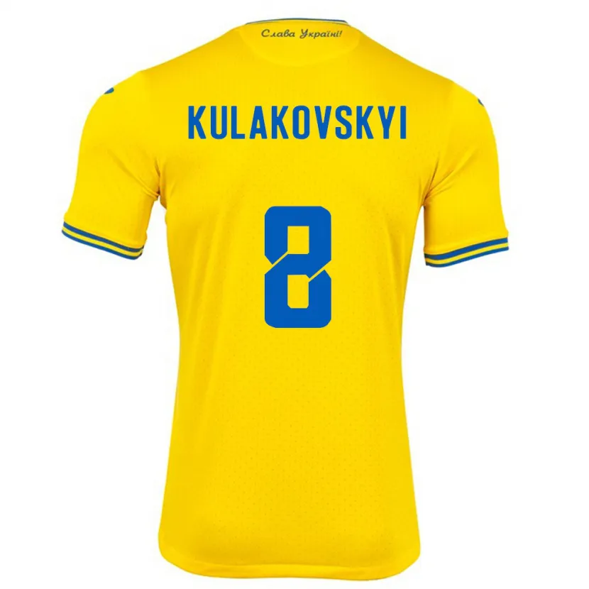 Danxen Kid Ukraine Artem Kulakovskyi #8 Yellow Home Jersey 24-26 T-Shirt