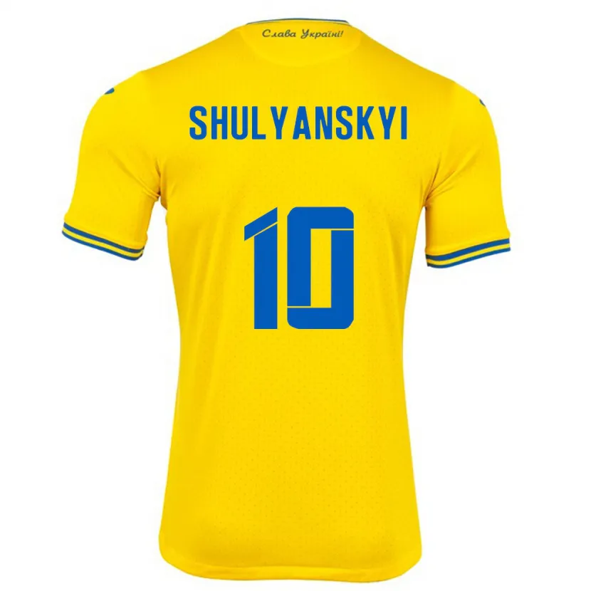 Danxen Kid Ukraine Artem Shulyanskyi #10 Yellow Home Jersey 24-26 T-Shirt