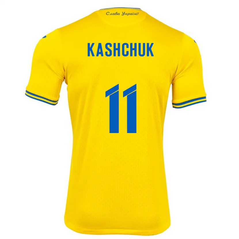 Danxen Kid Ukraine Oleksiy Kashchuk #11 Yellow Home Jersey 24-26 T-Shirt