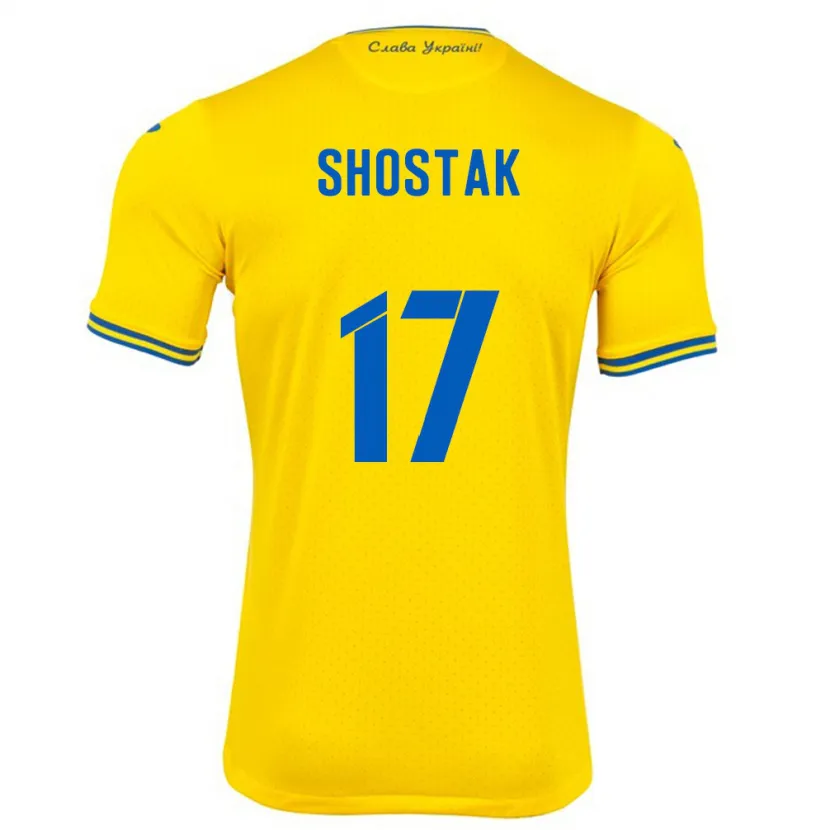 Danxen Kid Ukraine Denys Shostak #17 Yellow Home Jersey 24-26 T-Shirt