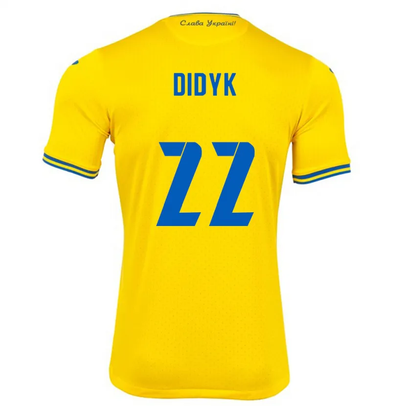 Danxen Kid Ukraine Roman Didyk #22 Yellow Home Jersey 24-26 T-Shirt