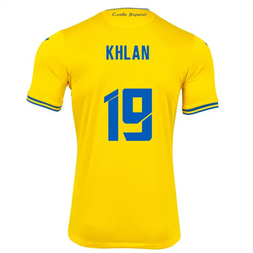 Danxen Kid Ukraine Maksym Khlan #19 Yellow Home Jersey 24-26 T-Shirt