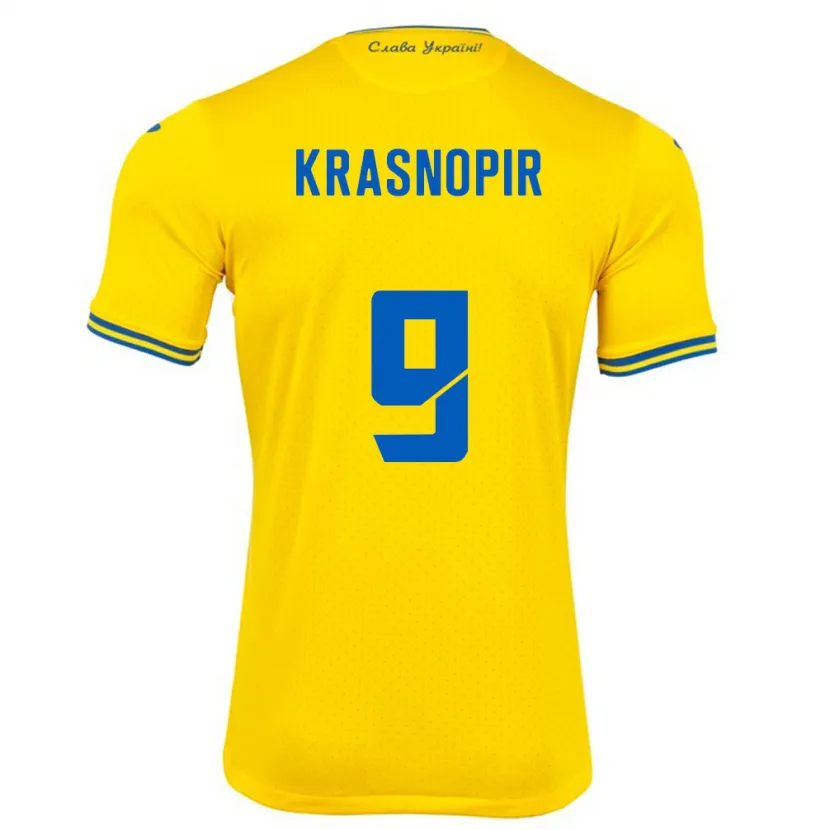 Danxen Kid Ukraine Igor Krasnopir #9 Yellow Home Jersey 24-26 T-Shirt