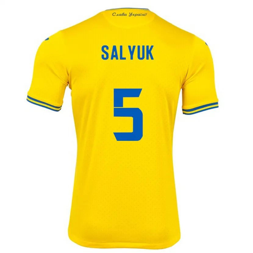 Danxen Kid Ukraine Volodymyr Salyuk #5 Yellow Home Jersey 24-26 T-Shirt