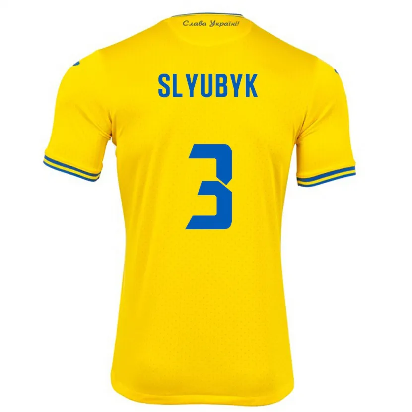 Danxen Kid Ukraine Bogdan Slyubyk #3 Yellow Home Jersey 24-26 T-Shirt